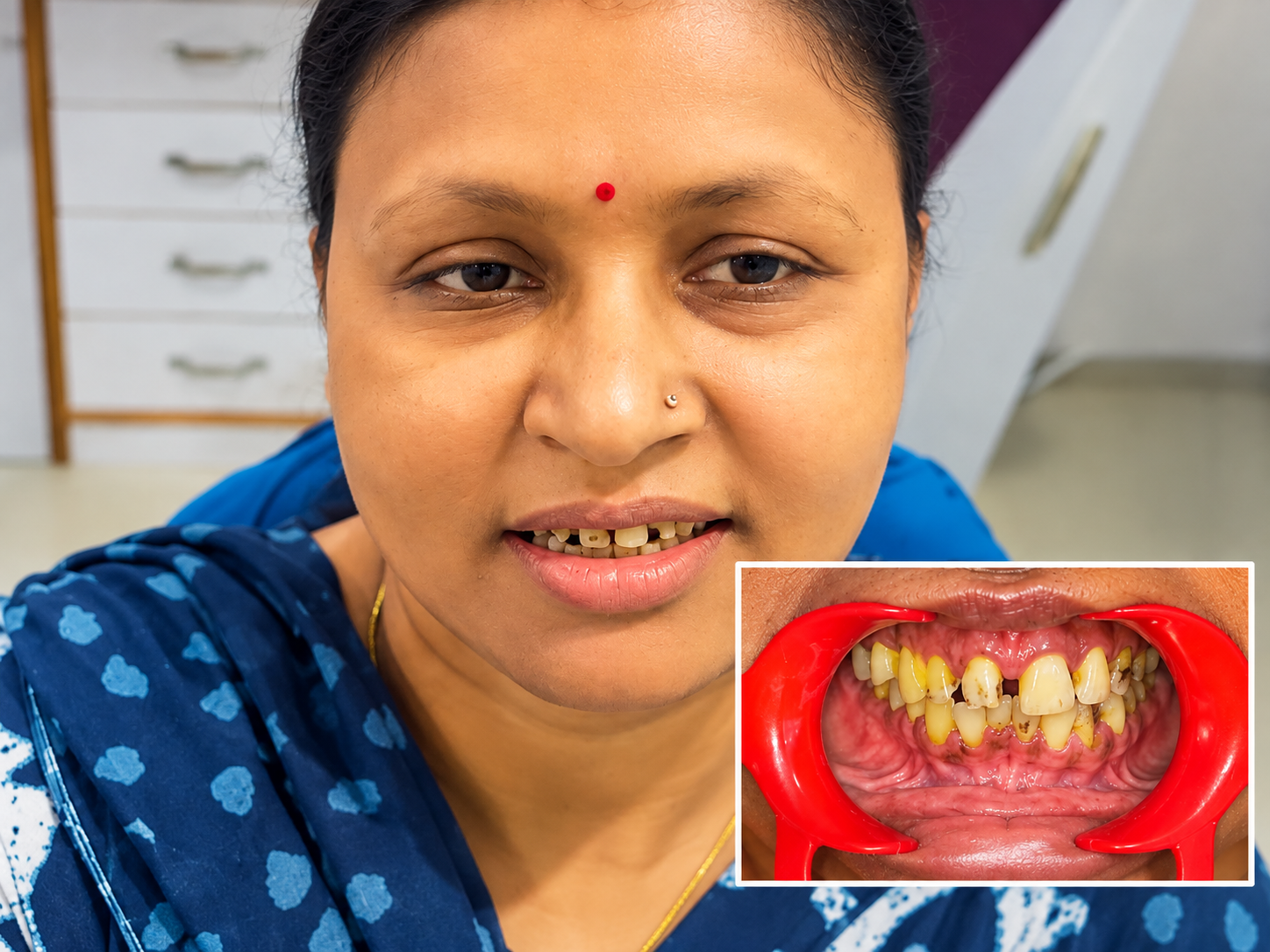Dental smile transformation before treatment
