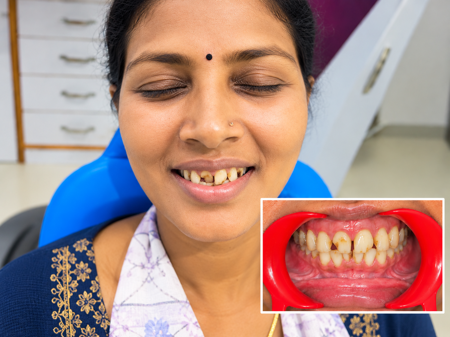Dental smile transformation before treatment