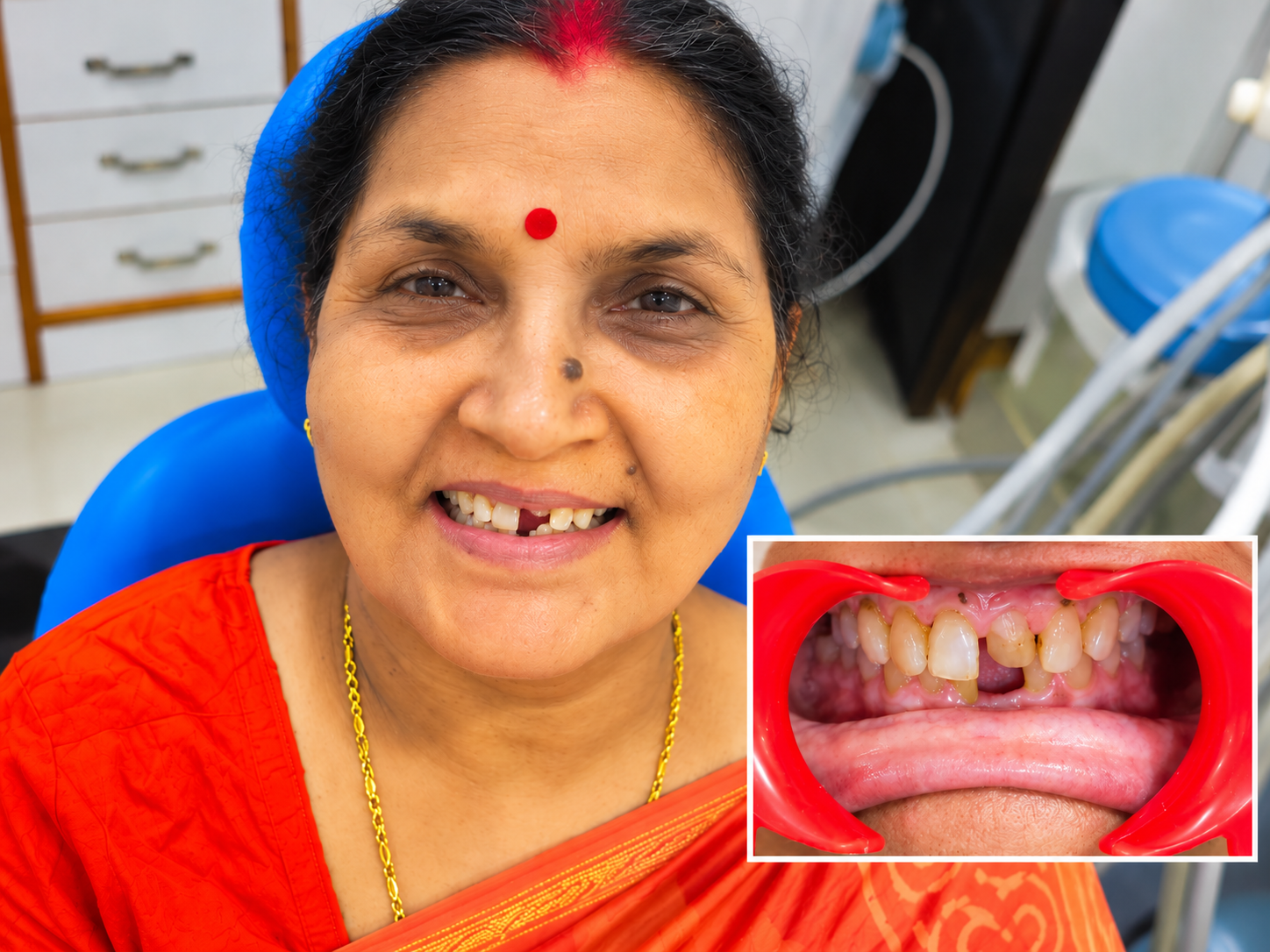 Dental smile transformation before treatment